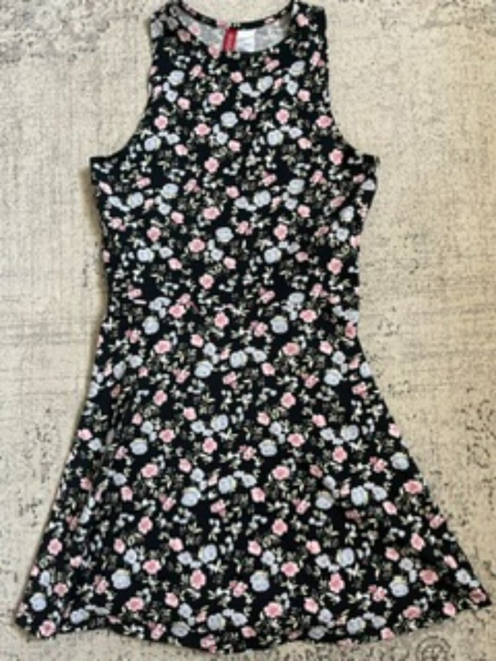 🧡3/$15 Divided H&M Black Floral Mini Dress S